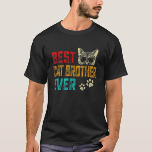 Mäns Vintage Bästa Katt Bror Någonsin Familj Husdj T Shirt