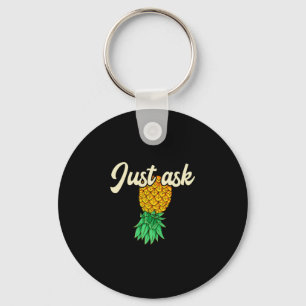 Mäns vintage upp och ner ananas fråga subtilt nyckelring
