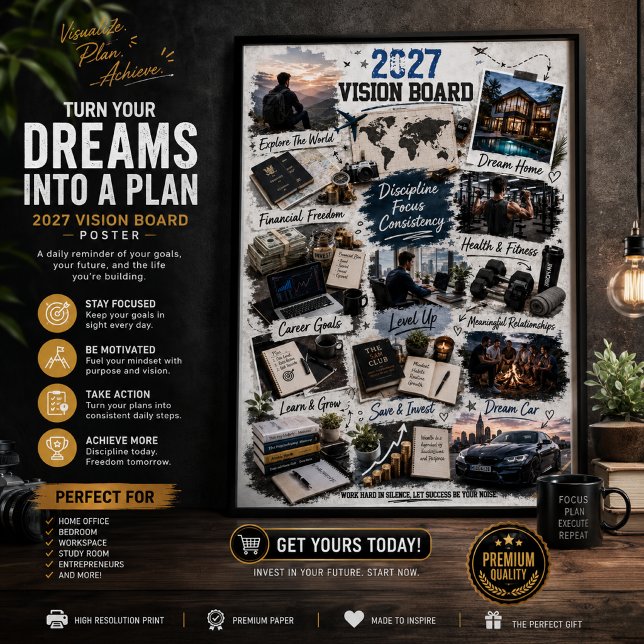 Mäns visionskortposter – Livsmål Väggkonst (Skapare uppladdad)