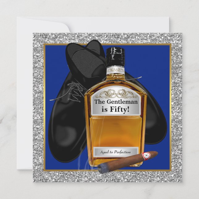 Mans Whiskey Åldrad Till Perfektion Födelsedagsfes Inbjudningar (Framsida)