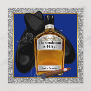 Mans Whiskey Åldrad Till Perfektion Födelsedagsfes Inbjudningar
