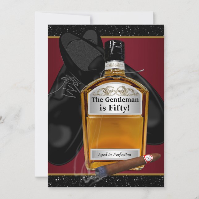 Mans Whiskey-Åldras till Perfection-Födelsedagsfes Inbjudningar (Framsida)