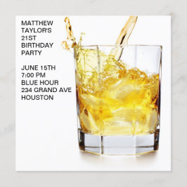 Mäns whisky cocktailglas födelsedagsfest inbjudningar