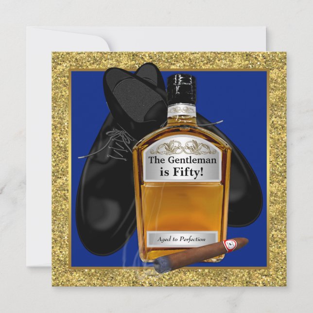 Mans Whisky Födelsedagsfest Inbjudningar (Framsida)