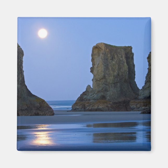 Månsätt, Bandon Beach, Oregon. Magnet (Framsidan)