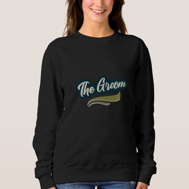 Mansbruden Retro Brudgum Sängkammarnatt T Shirt (Framsida)
