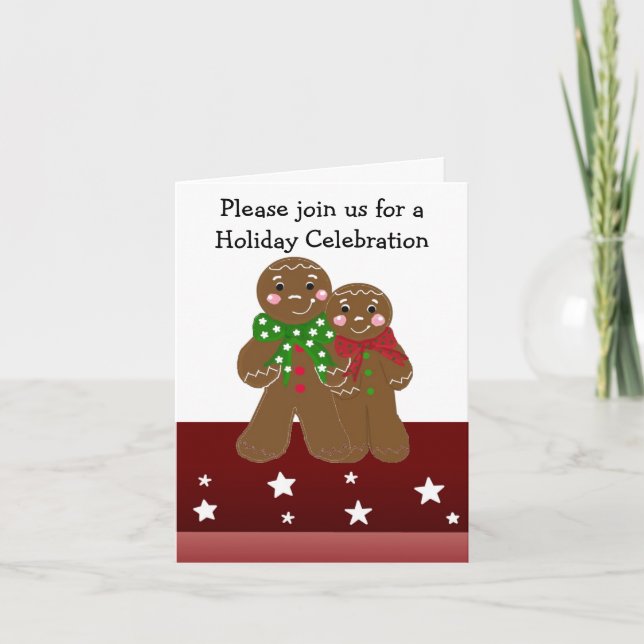 Manschetter av pepparkakor julfest inbjudan (Framsida)