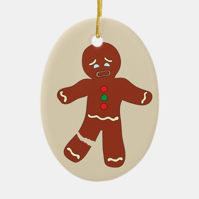 Manschetter Knappar Julgransprydnad Rolig Gingerbr Keramik (Framsidan)