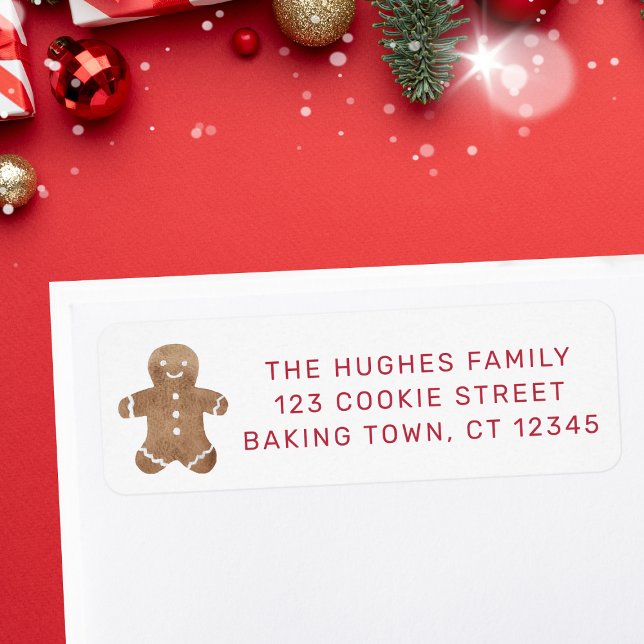 Manschettetikett för Gingerbread Man Returadress Etikett (Skapare uppladdad)