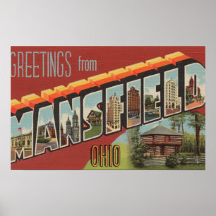 Mansfield Ohio - stora brevplatser Poster