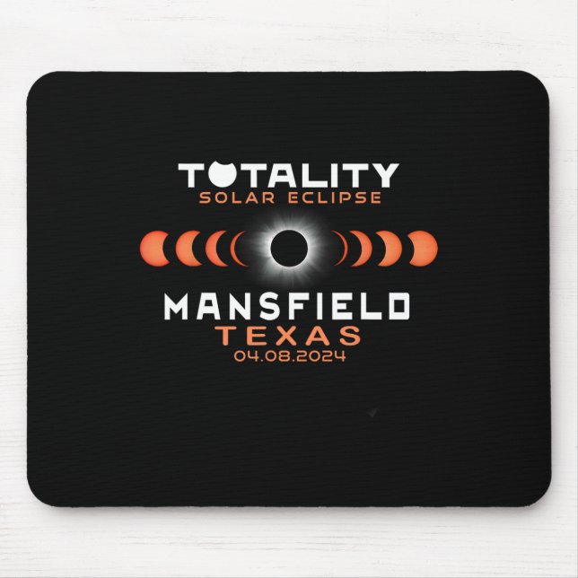 Mansfield Texas Eclipse 2024 Total solförmörkelse  Musmatta (Framsidan)