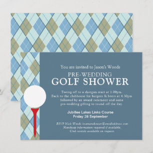Manshower Golf dag före bröllopet event Inbjudningar