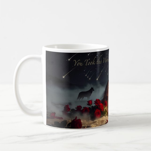 Månsinnade Älskares Stulna Ord Romantisk Konstmugg Kaffemugg (Vänster)