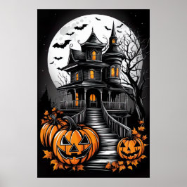 Mansion av skuggor, en häftande Halloween-Poster Poster