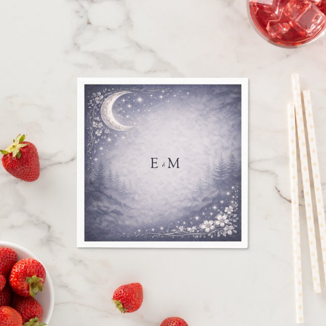 Månsjälvd Damm Celestial Skogs Bröllop Pappersservett (Insitu)