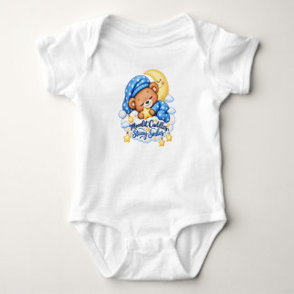 Månsken Kramar Stjärniga Leenden Söt Sovande Teddy T Shirt