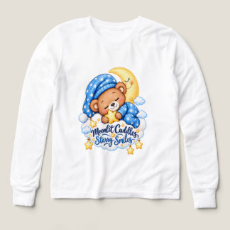 Månsken Kramar Stjärniga Leenden Söt Sovande Teddy T Shirt