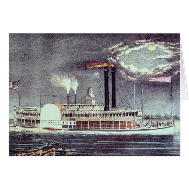 Månsken på Mississippi Hälsningskort (Framsidan Horizontal)