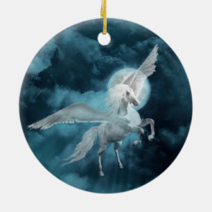 Månsken pegasus julgransprydnad keramik