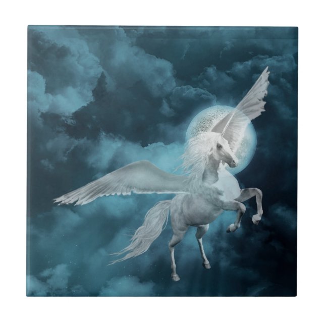 Månsken pegasus kakelplatta (Framsidan)