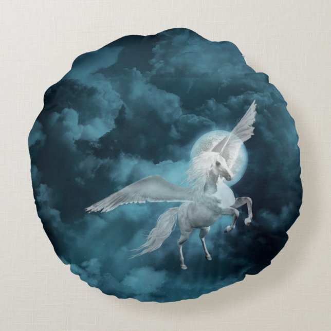Månsken pegasus rund kudde (Baksidan)