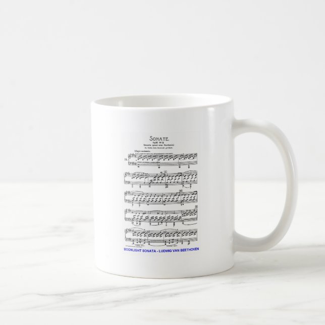 Månsken-Sonata-Ludwig-Beethoven Kaffemugg (Höger)