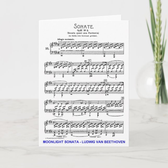 Månsken-Sonata-Ludwig-Beethoven Kort (Framsida)