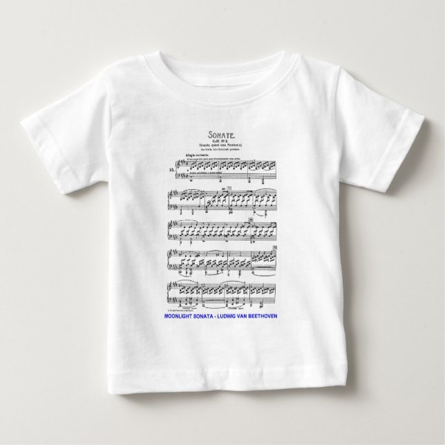 Månsken-Sonata-Ludwig-Beethoven T-shirt (Framsida)
