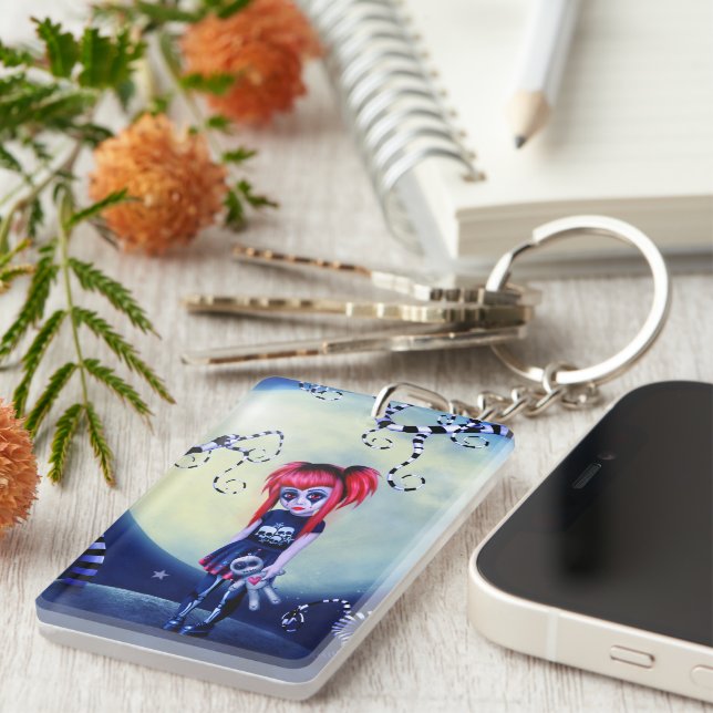 Månskens Goth Docka Nyckelring (Högra Framsidan)