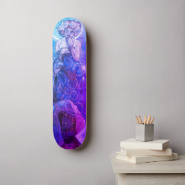 Månskens Skateboarddäck, Blå och Lavendel Nyanser Mini Skateboard Bräda 18,5 Cm