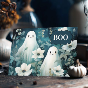 Månskensblommor Spökhalloween Helgkort