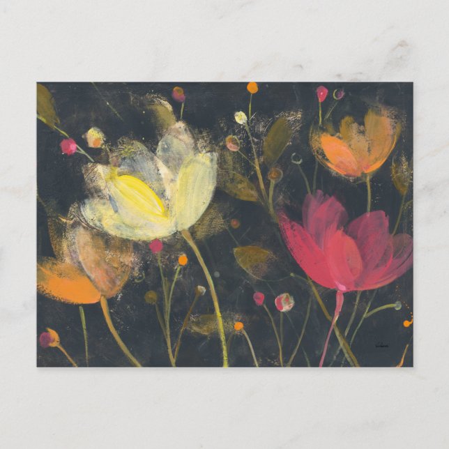 Månskenträdgård på svart vykort (Framsida)