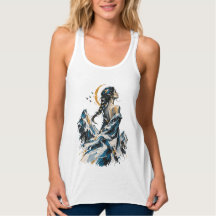 Månskin Bergsmusa Boho Konst Dam Tank Top