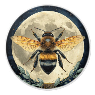 Månskin Bumblebee Akvarellkonst | Celestial Bee a Knopp