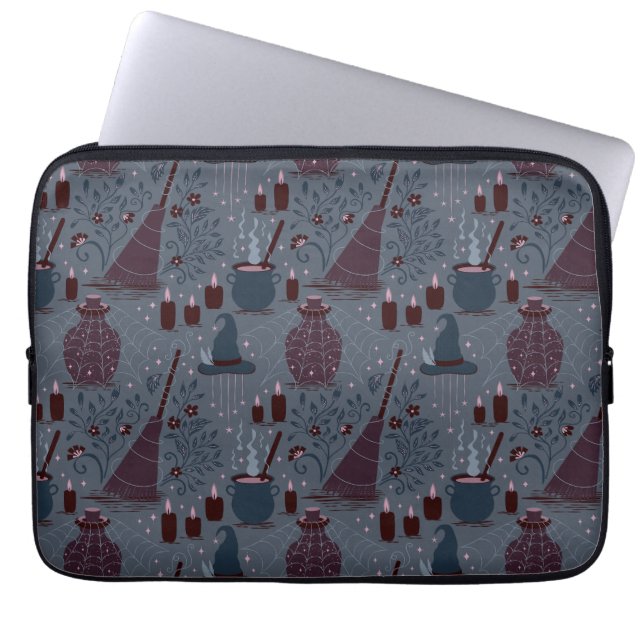 Månskinande Häxig Halloween-mönster Laptop Fodral (Framsidan)