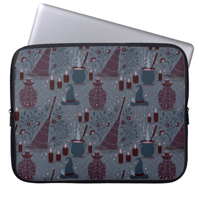 Månskinande Häxig Halloween-mönster Laptop Fodral (Framsidan)