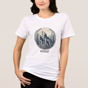 Månskinande Vargfamilj T-shirt