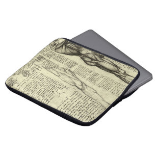 Mänsklig anatomi manliga muskler av Leonardo da Vi Laptop Sleeve