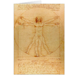 Mänsklig anatomi, vitrysk man av Leonardo da Vinci Hälsningskort