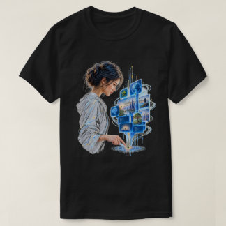 Mänsklig Beröring AI Gränssnitts Kreativ Teknologi T Shirt