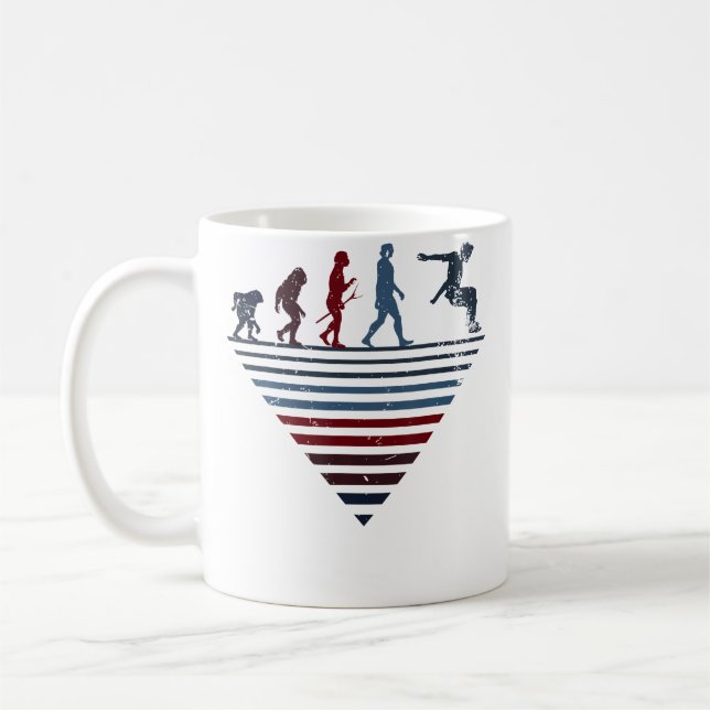 Mänsklig Evolution - Spelare Vintage Parkour Kaffemugg (Vänster)