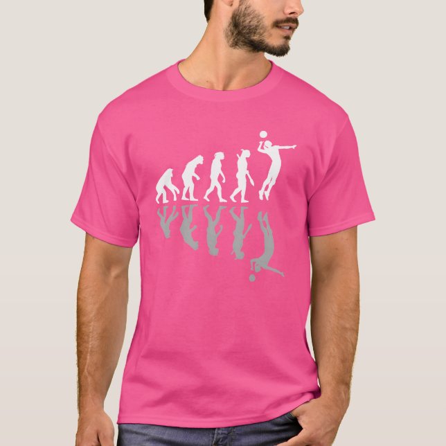 Mänsklig Evolution Volleybollspelare Sportälskare  T Shirt (Framsida)