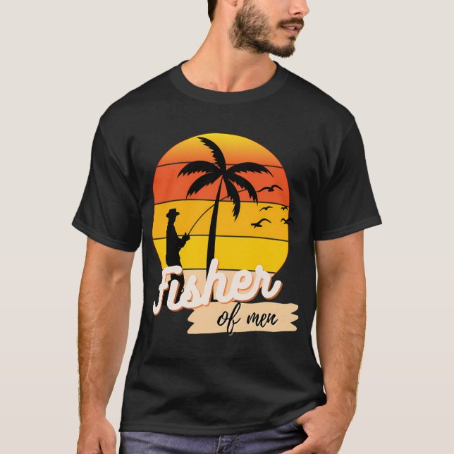 Mänsklig fiskare kristen t shirt (Framsida)