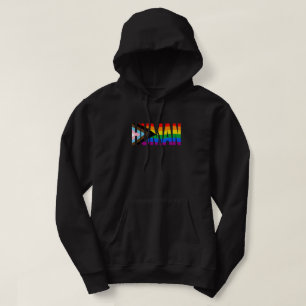 Mänsklig Inkluderande Prideflagga Hoodie