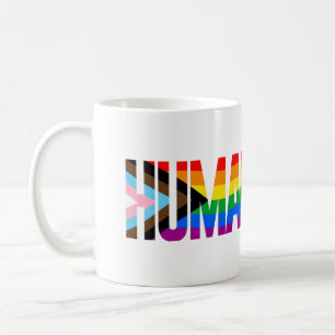 Mänsklig Inkluderande Prideflagga Kaffemugg