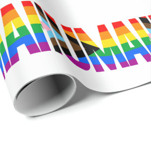 Mänsklig Inkluderande Prideflagga Presentpapper