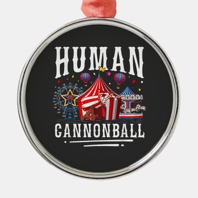 Mänsklig Kanonkula Cirkus Karneval Julgransprydnad Metall (Framsidan)