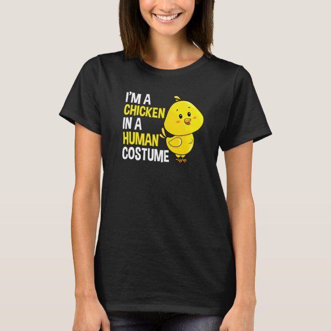 Mänsklig kostym kyckling t shirt (Framsida)