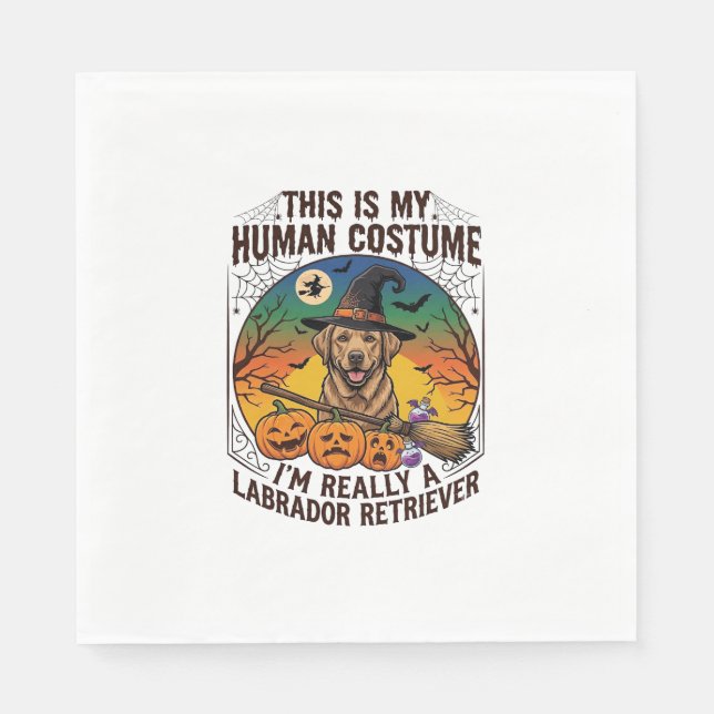 Mänsklig kostym Labrador Retriever Halloween Häxa  Pappersservett (Framsidan)