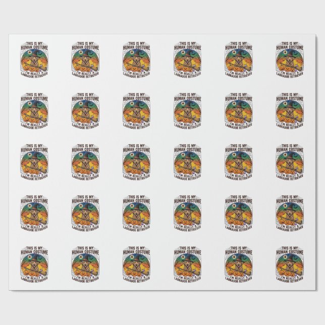 Mänsklig kostym Labrador Retriever Halloween häxa  Presentpapper (Platt)